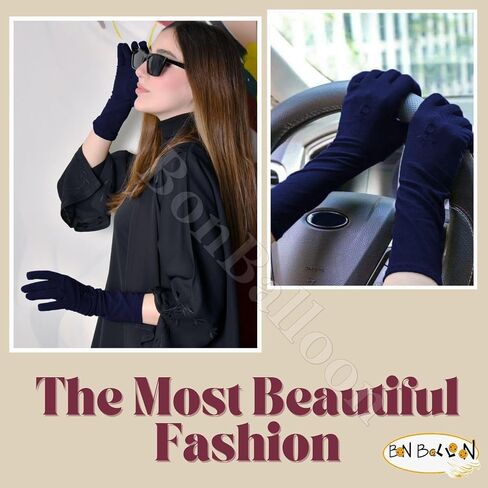 Stretch Gloves Sleeves Arm Arms Cover Covers Veil Hijab Hejab Islamic Islam Abaya Muslim Hijab Extensions Modest Glove Sleeve Women Winter Warm Warmer Outdoor Sun Block Ladies (Dark Blue) in Saudi Arabia