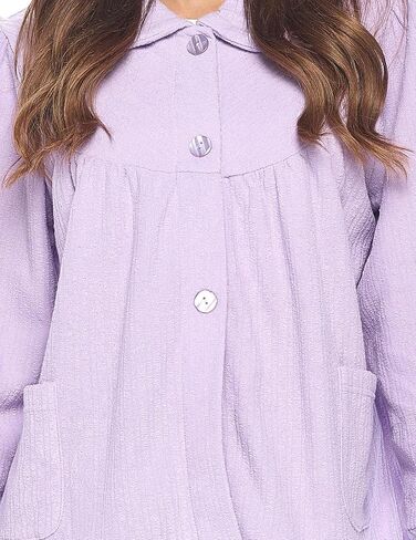 Casual Nights Women's Chenille Bed Jacket, Button Front Long Sleeve Sleep Top with Pockets in Kuwait