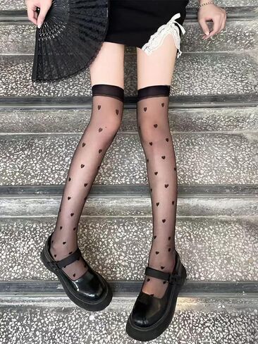 Verdusa Women's 1 Pairs Sheer Mesh Fishnet Thigh High Stockings Pantyhose in Saudi Arabia
