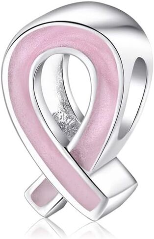 Awareness Ribbon Cancer 925 Sterling Silver Charm Bead For Pandora & Similar Charm Bracelets or Necklaces in Saudi Arabia