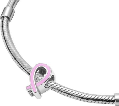 Awareness Ribbon Cancer 925 Sterling Silver Charm Bead For Pandora & Similar Charm Bracelets or Necklaces in Saudi Arabia