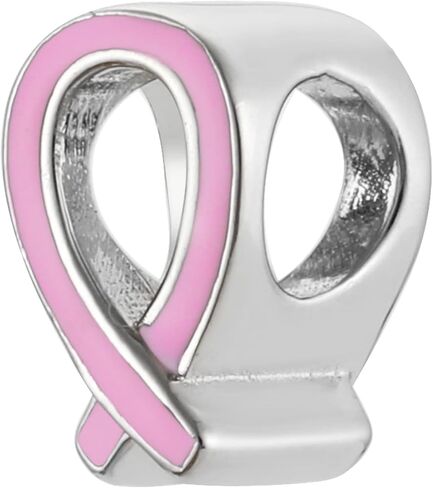 Awareness Ribbon Cancer 925 Sterling Silver Charm Bead For Pandora & Similar Charm Bracelets or Necklaces in Saudi Arabia