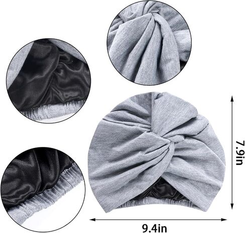 Turbans for Women Satin Lined Hair Bonnet Head Wrap Scarf Cover Durag Headwear Beanie Hat for Sleeping Outing Decor in Saudi Arabia