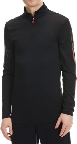Spyder Menƒ_Ts Novelty Long Sleeve 1/4-Zip Top Blk M, Blk, M in Saudi Arabia