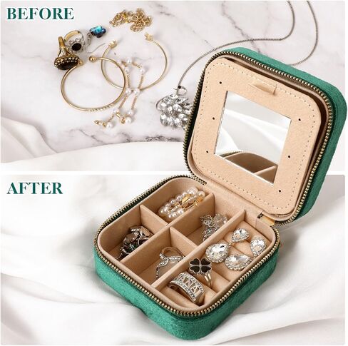Jewelry Organizer Holder Travel Case Box Organizer Small Jewellery Necklace Earring Storage Home Decor Glasses Bag Women in Kuwait