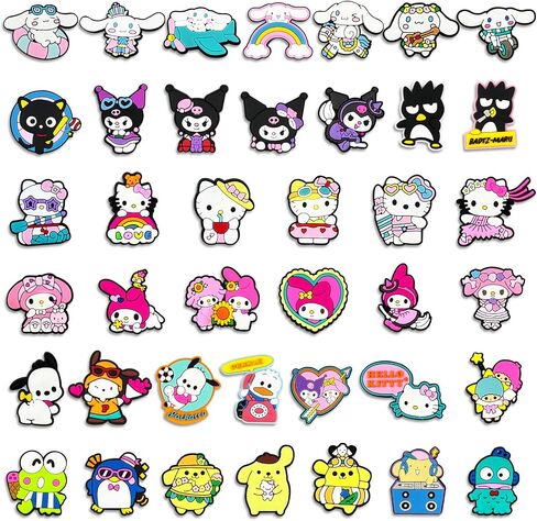 40Pcs shoe charms，Pvc shoe charms for clogs，shoe decorations for studs, sandals and bracelets for wrist straps and studs,shoe accessories for girls, women, and teenagers as party gifts in Saudi Arabia