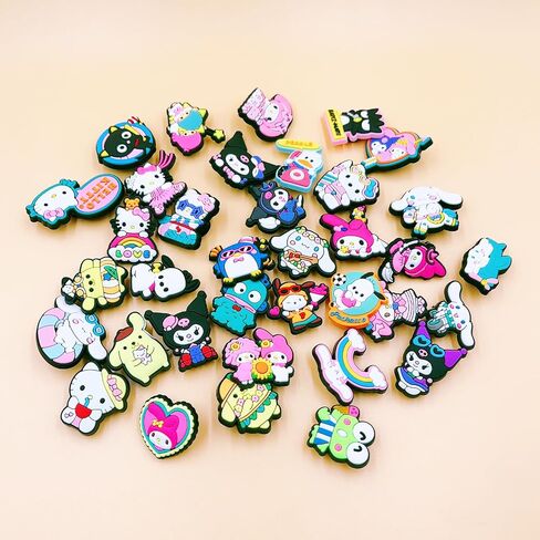 40Pcs shoe charms，Pvc shoe charms for clogs，shoe decorations for studs, sandals and bracelets for wrist straps and studs,shoe accessories for girls, women, and teenagers as party gifts in Saudi Arabia