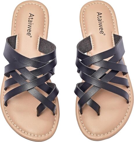 Ataiwee Women's Flat Sandals - Comfortable Casual Slip on Spring Summer Flat Sandals. in Saudi Arabia