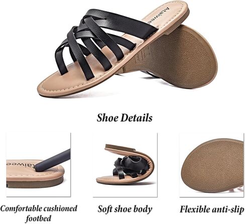 Ataiwee Women's Flat Sandals - Comfortable Casual Slip on Spring Summer Flat Sandals. in Saudi Arabia