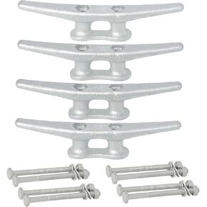 6/8/10/12/14 inch Dock Cleats With Bolts,Hot Dipped Galvanized Cast Iron Boat Cleats,Rope Cleat Boat Dock Cleats for Boat Docks,Decks,Piers for Tying up Boats,Marine Decor(1,2,4,5,6,8,10,12 Pack)