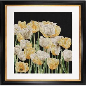 Thea Gouverneur - Counted Cross Stitch Kit - Tulips - Aida Black - 14 Count - for Adults - 3065.05