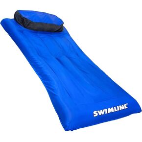 SWIMLINE SOLSTICE Fabric Covered Pool Float Mattress Red Lounger Raft For Adults & Kids I Comfortable Head Back Rest & Quick-Dry Cover For Adult Or Kid Floating & Lounging Dogs 15030R