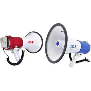 Pyle Portable Megaphone Speaker PA Bullhorn-Built-in Siren, 50W Adjustable Volume Control &1200 Yard Range-Ideal for Any Outdoor Sports,Cheerleading Fans & Coaches or for Safety Drills - PMP52BT
