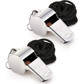 Fya Stainless Steel Whistle with Lanyard, Very Loud Sports Whistle, Perfect for Referees, Coaches, Polices, Emergency, Outdoor Sports,
