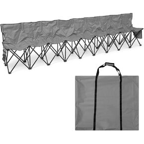 Kigley 9 Seater Folding Soccer Bench Chair Portable Team Sports Sideline Bench for Football Camp Travel Events Outdoor Seating with Storage Bag