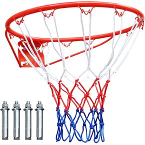 MIUDGIG 18" Basketball Rim Replacement, Heavy Duty Breakaway Rim and Net, Universal Professional Solid Steel Backboard Rims Fits In-Ground and Wall-Mounted Basketball Hoops, Indoor/Outdoor in Kuwait