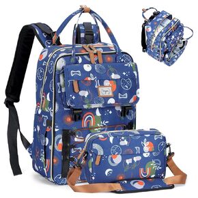 Tonyeee Diaper Bag Backpack- Removable Cross Body Bag,Travel Essentials Baby Bag with Changing Pad & Stroller Straps，Multi function Large Capacity, Waterproof and Stylish, Gray