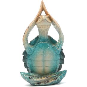 Hodao Set of 2 Sea Turtle Yoga Figurines Decorations Summer Meditating Sea Turtle Decor Spring Garden Turtle Crafts Sea Turtle for Home Office Decorations