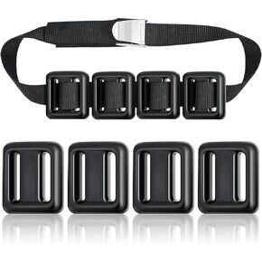 4 Pcs Dive Weights Belt for Scuba Diving Coated Dive Weights Nylon Dive Belt with Metal Quick Release Buckle for Free Diving Spear Fishing
