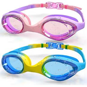 2 Pack Swimming Goggles, Pool Swimming Goggles for Adults & Kids