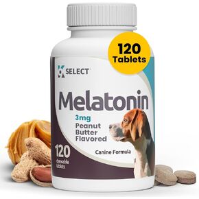 K9 Choice 5mg Melatonin Chewable Tablets - 180ct Bottle, Specially Formulated Melatonin for Dogs