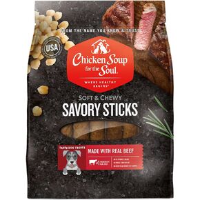 Chicken Soup for Soul Pet Food Savory Sticks Beef Dog Treats 32oz - Soy Free, Corn Free, Wheat Free -Made with Real Ingredients No Artificial Flavors or Preservatives