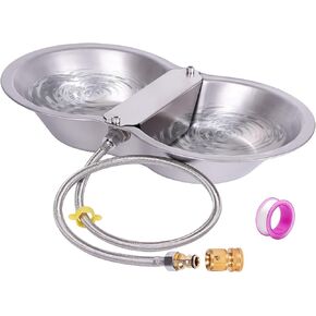 PAMUNULA 1 Gal Extra Large Automatic Horse Waterer Stainless Steel Dog Water Bowl Dispenser with Brass Float Valve Auto Fill Livestock Water Trough for Dogs Chicken Farm Animal