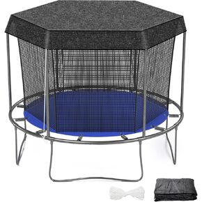 Windyun Trampoline Cover for 10 ft 12 ft Black Trampoline Sunshade Tent Cover Trampoline Top Cover for Round Trampoline Outdoor Sports Accessories, Tent Only,