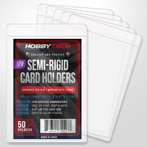HOBBYTECH - Semi-Rigid Card Holders - Fits Standard Size Cards - Premium Hard Card Sleeves for Grading with PSA, BGS & More - Protects Your Sports Cards, MTG, Yu-Gi-Oh & More (SR2)