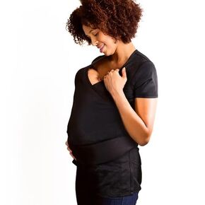 Brownmed - NuRoo Pocket - Comfortable Skin-to-Skin Shirt for Mom & Baby - Full-Coverage Baby Wrap Carrier Shirt for Newborns - Breathable Baby-Wearing Wrap Shirt - Large/X-Large - Black