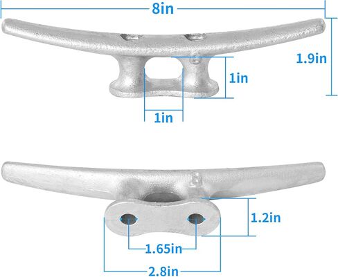 6/8/10/12/14 inch Dock Cleats With Bolts,Hot Dipped Galvanized Cast Iron Boat Cleats,Rope Cleat Boat Dock Cleats for Boat Docks,Decks,Piers for Tying up Boats,Marine Decor(1,2,4,5,6,8,10,12 Pack) in Kuwait
