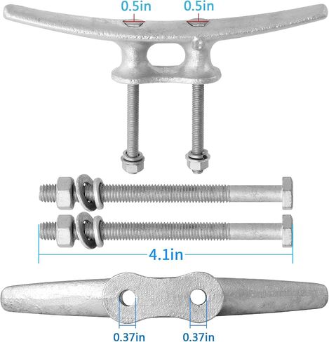 6/8/10/12/14 inch Dock Cleats With Bolts,Hot Dipped Galvanized Cast Iron Boat Cleats,Rope Cleat Boat Dock Cleats for Boat Docks,Decks,Piers for Tying up Boats,Marine Decor(1,2,4,5,6,8,10,12 Pack) in Kuwait