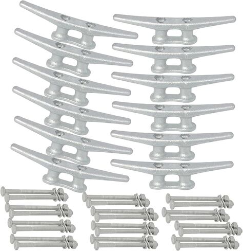 6/8/10/12/14 inch Dock Cleats With Bolts,Hot Dipped Galvanized Cast Iron Boat Cleats,Rope Cleat Boat Dock Cleats for Boat Docks,Decks,Piers for Tying up Boats,Marine Decor(1,2,4,5,6,8,10,12 Pack) in Kuwait