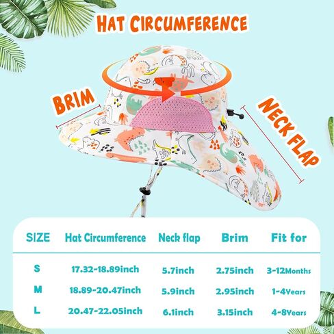 XIAOHAWANG الفتيات قبعة الشمس الطفل قبعات الشاطئ الفتيان UPF 50 + الاطفال الصيف غطاء للحماية طفل تنفس قبعات واسعة حافة الرقبة رفرف in Kuwait