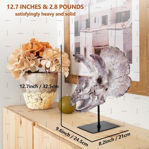 Ptosziav Dinosaur Skull T-Rex Bones Resin Craft Statue for Home Office Shelf Decor Lifelike Tyrannosaur Head Sculpture Figurine Gifts Reptile Hide House Shelter Cave in Kuwait