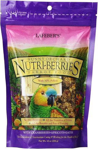 LAFEBER'S Tropical Fruit Nutri-Berries Pet Bird Food, Made with Non-GMO and Human-Grade Ingredients, for Macaws and Cockatoos, 3 lb in Kuwait