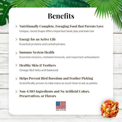 LAFEBER'S Tropical Fruit Nutri-Berries Pet Bird Food, Made with Non-GMO and Human-Grade Ingredients, for Macaws and Cockatoos, 3 lb in Kuwait