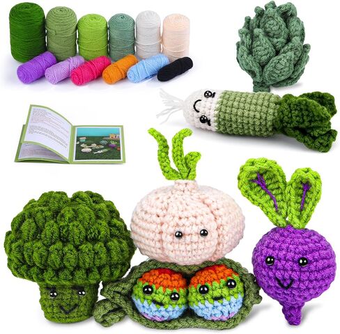 FTEVEN Crochet Kit for Beginners, Christmas Dog Crochet Starter Kit for Beginners Adults with Step-by-Step Video Tutorials, Crochet Yarns and Knitting Accessories for DIY Craft Handmade in Kuwait