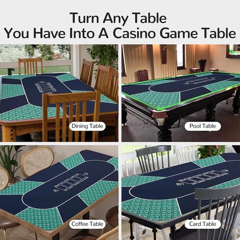 FURUISEN 70 × 35 بوصة سجادة بوكر تكساس هولدم للطاولة، سطح طاولة بوكر محمول مع سطح ممتاز ناعم، تقليل الضوضاء، وحقيبة حمل لألعاب البوكر الاحترافية وألعاب الكازينو in Kuwait
