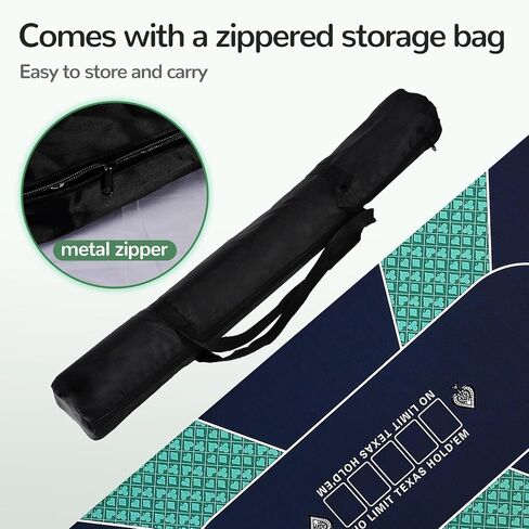 FURUISEN 70 × 35 بوصة سجادة بوكر تكساس هولدم للطاولة، سطح طاولة بوكر محمول مع سطح ممتاز ناعم، تقليل الضوضاء، وحقيبة حمل لألعاب البوكر الاحترافية وألعاب الكازينو in Kuwait