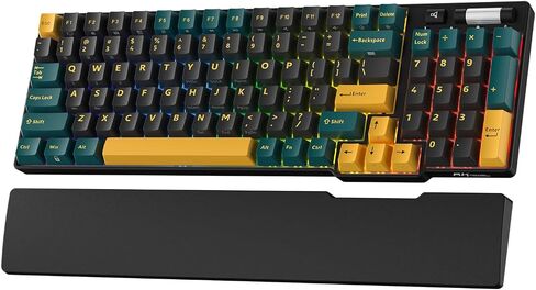 RK ROYAL KLUDGE RK96 RGB Limited Ed، 90% 96 مفتاحًا لاسلكيًا 3 أوضاع BT5.0/2.4G/USB-C لوحة مفاتيح ميكانيكية قابلة للتبديل السريع مع مسند للمعصم، التحكم في مستوى الصوت، برنامج، بطارية ضخمة، مفتاح RK Viridian in Kuwait