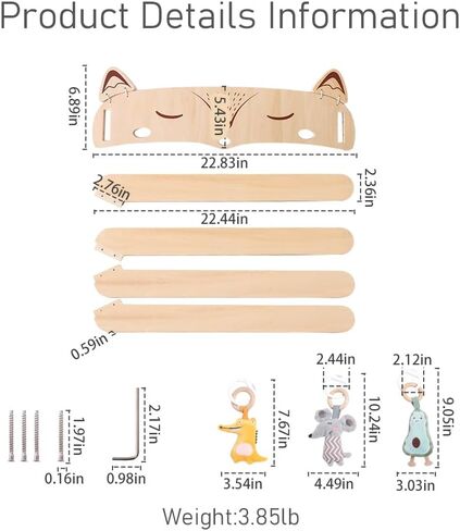 Baby Play Gym, Baby Activity Gym with Montessori Toys, Wooden Play Gym for Tummy Time, Stand Learning & Baby Activity Center, Natural Wooden Baby Gym for 3 6 12 Months, Newborn Gift for Boys Girls in Kuwait