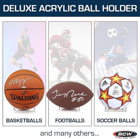BCW Acrylic Basketball Stand Football Stand Soccer Ball Stand - Sleek Anti-Slip Design | Football, Soccer, Basketball Display in Saudi Arabia