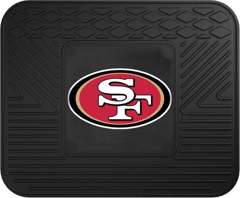 FANMATS 8902 San Francisco 49ers مجموعة سجادة سيارة من الفينيل شديدة التحمل مكونة من قطعتين، سجادات أرضية الصف الأمامي، حماية من جميع الأحوال الجوية، ملاءمة عالمية، تصميم خزان عميق، 45.72 سم × 68.58 سم in Saudi Arabia