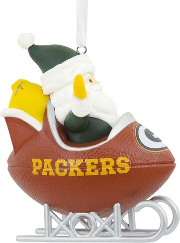 زينة عيد الميلاد من Hallmark NFL Chicago Bears Santa لكرة القدم، متعددة الألوان (0001OSL2149) in Kuwait