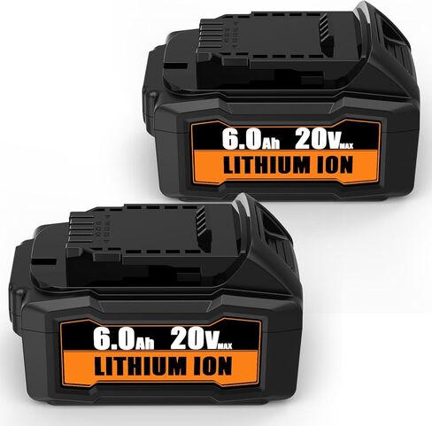 FEOTDN 2 حزمة DCB206 20V 6000mAh بطارية ليثيوم بديلة لبطارية Dewalt 20V متوافقة مع بطارية DeWalt 20 فولت DCD/DCF/DCG/DCS سلسلة أدوات كهربائية لاسلكية in Kuwait