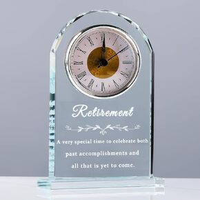 Qianwei Retirement Gifts for Women Men - Crystal Clock Going Away Gift for Coworker Leaving Gifts for Women Farewell Gifts for Boss Leaving Job, Happy Retirement Gifts for Nurses Teacher Friend