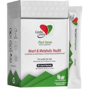 Cardiosmile 2000mg Plant Sterols Supports Healthy Cholesterol Levels with 1400mg beta-Sitosterol for Heart & Metabolic Health Support, 30 Day Supply in Single Use Liquid Packets