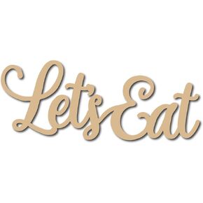 CREATCABIN Wooden Letters Cutout Signs Laser Cut Wood Sign Home Wooden Crafts DIY Art Word Unfinished Basswood Slices Decorative Hanging for Home Office Cafe Shops Wall Door Embellishment 3x12Inch