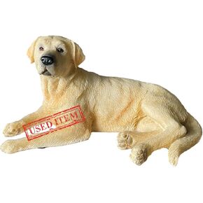 e-dreamstore 1 Resin Small Simulated Labrador Retriever, Resin Dog Memorial Statue, Dog Figurines, Black Lab, Yellow Lab Gifts, White Lab Statue, Car Decor(White)
